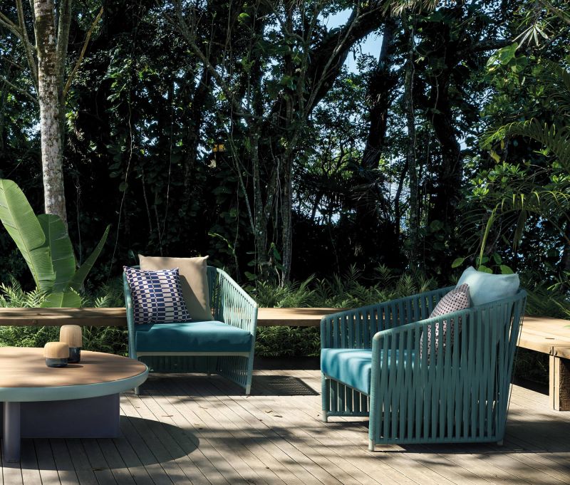 Fauteuil lounge en cordes tressées collection Bitta Lounge par Kettal