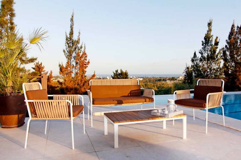 Fauteuil de jardin design en corde et aluminium par G&G Italia à Nice