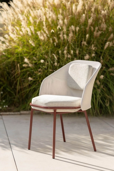 Chaise de repas élégante en aluminium thermolaqué collection HIVE par Ego Paris à Menton