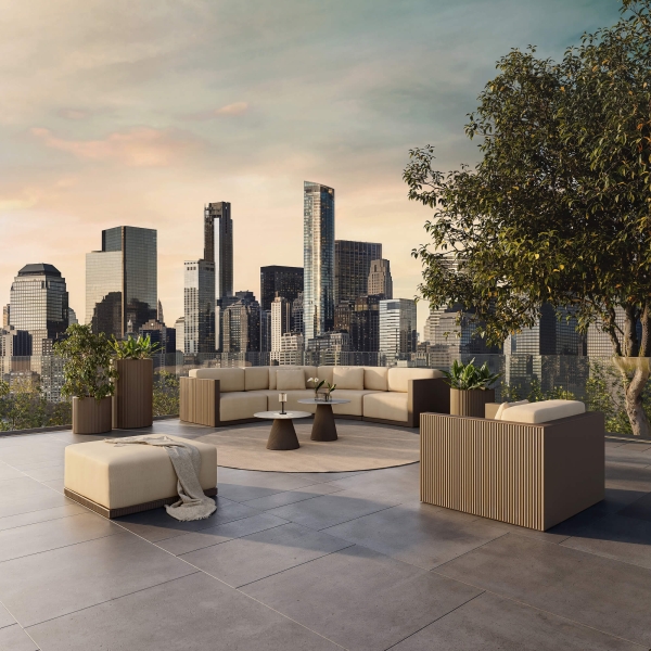 Salon de jardin modulable en polypropylène collector GATSBY à New York